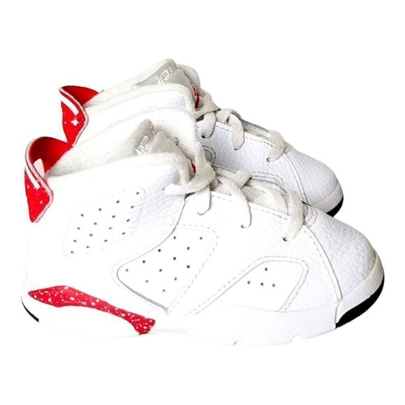 NIKE Air Jordan Retro 6 'Red Oreo' TD Sneakers Size 7C - Picture 3 of 7